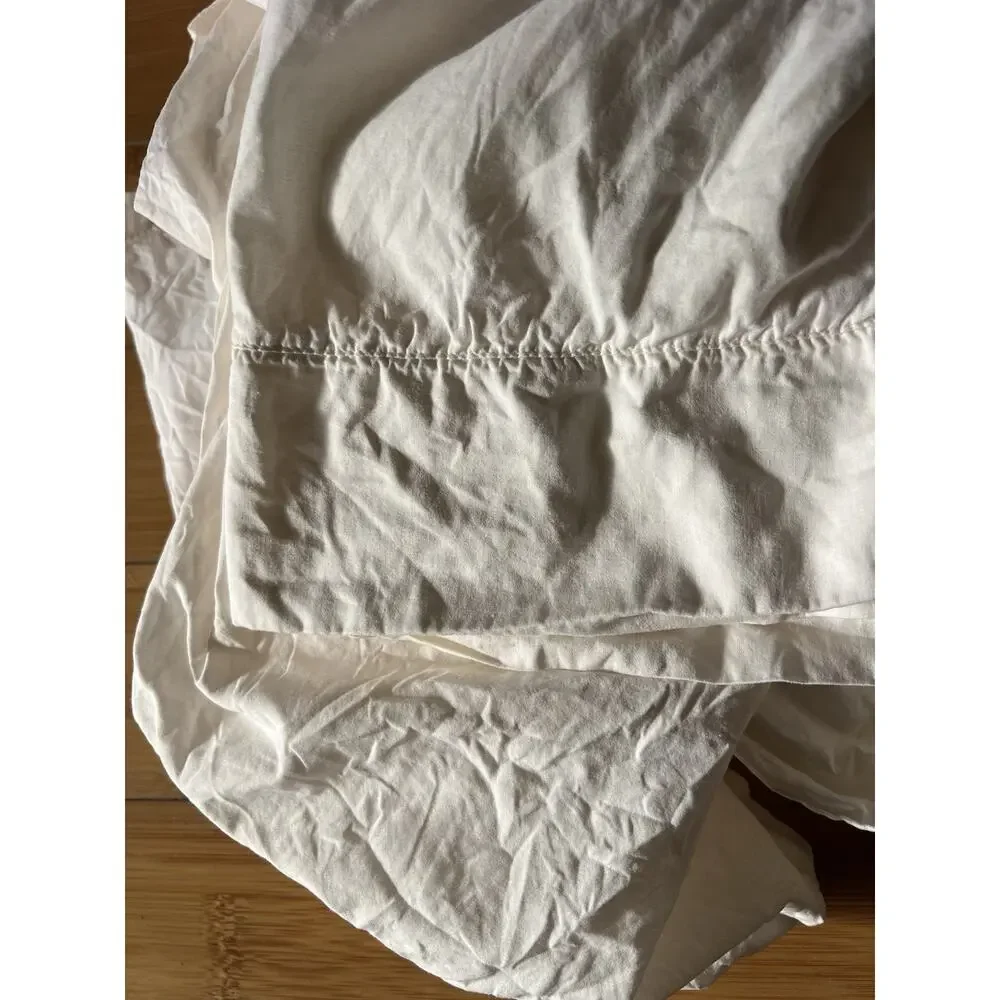 Wamsutta 100% Cotton Full Flat Sheet Cream Egyptian Cotton 350 TC